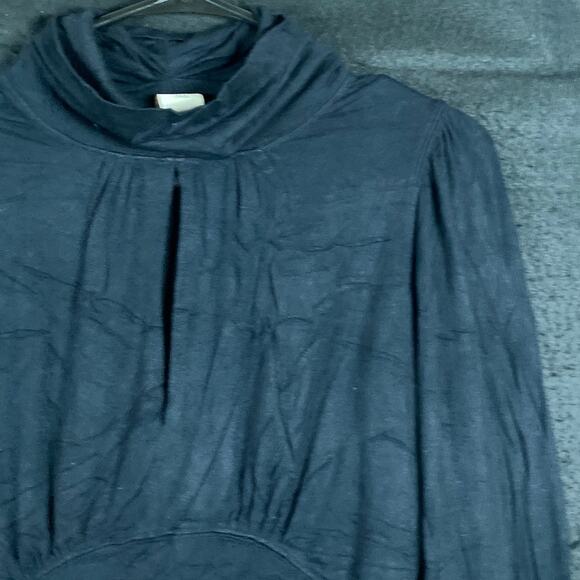 We The Free Womens Shirt Black Mock Neck Keyhole Cropped Long Sleeve XS - Picture 5 of 11